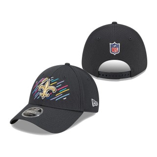 Saints Charcoal 2021 NFL Crucial Catch 9FORTY Adjustable Hat