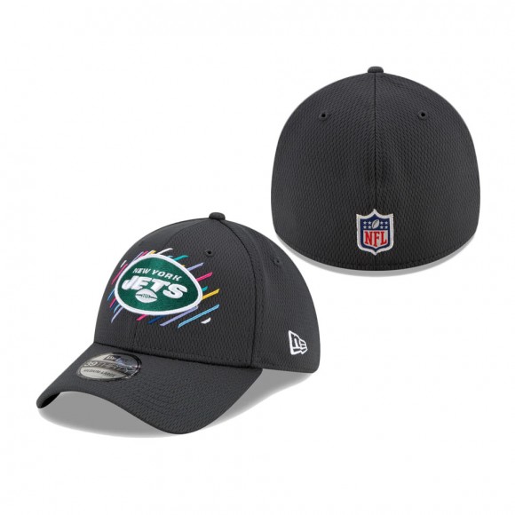 Jets Charcoal 2021 NFL Crucial Catch 39THIRTY Flex Hat