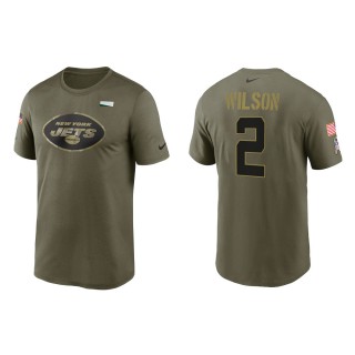 2021 Salute To Service Men's Jets Zach Wilson Olive Legend Performance T-Shirt