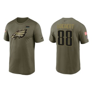 2021 Salute To Service Men's Eagles Dallas Goedert Olive Legend Performance T-Shirt