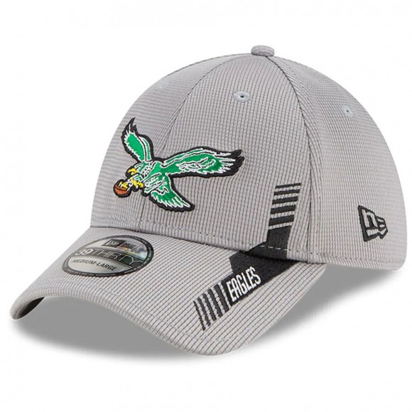 Philadelphia Eagles Gray 2021 NFL Sideline Home Historic Logo 39THIRTY Hat