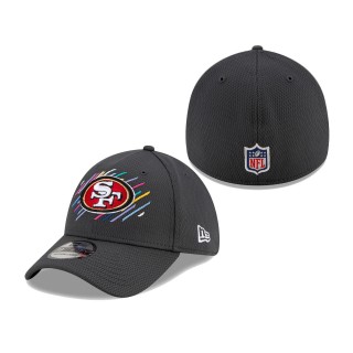49ers Charcoal 2021 NFL Crucial Catch 39THIRTY Flex Hat