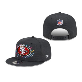 49ers Charcoal 2021 NFL Crucial Catch 9FIFTY Snapback Adjustable Hat