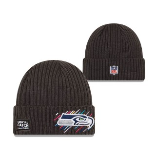 Seahawks Charcoal 2021 NFL Crucial Catch Knit Hat