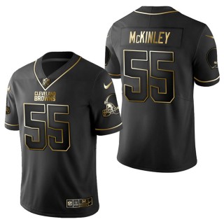 Men's Cleveland Browns Takkarist McKinley Black Golden Edition Jersey