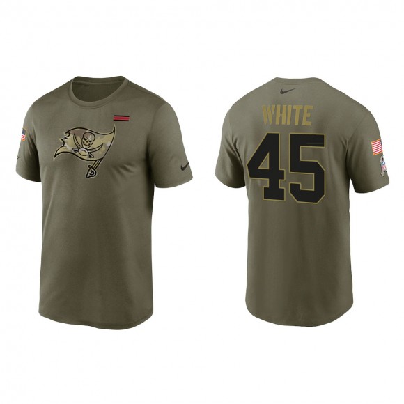 2021 Salute To Service Men's Buccaneers Devin White Olive Legend Performance T-Shirt
