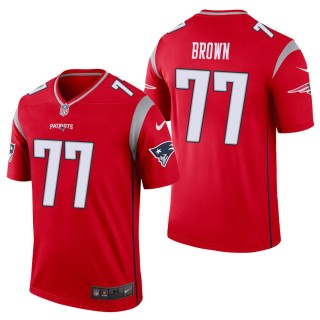 Men's New England Patriots Trent Brown Red Inverted Legend Jersey