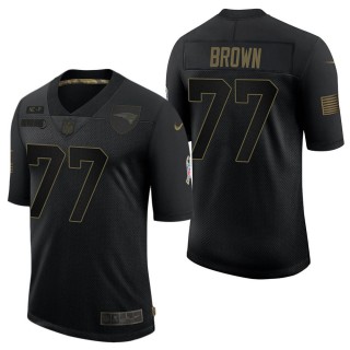 Men's New England Patriots Trent Brown Black Salute to Service Jersey