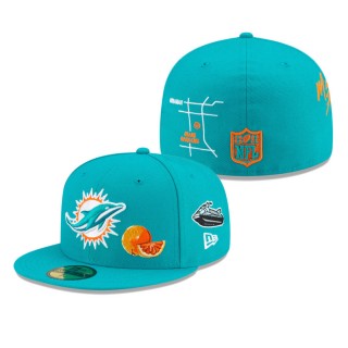 Miami Dolphins Aqua City Transit 59FIFTY Fitted Hat