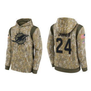 Men's Byron Jones Miami Dolphins Camo 2021 Salute To Service Therma Hoodie