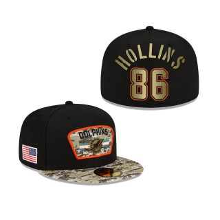 Men's Mack Hollins Miami Dolphins Black Camo 2021 Salute To Service 59FIFTY Fitted Hat