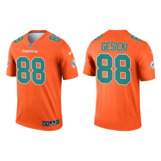 Mike Gesicki Orange 2021 Inverted Legend Dolphins Jersey