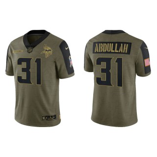 Men's Ameer Abdullah Minnesota Vikings Olive 2021 Salute To Service Limited Jersey