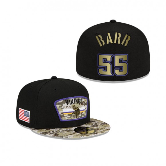 Men's Anthony Barr Minnesota Vikings Black Camo 2021 Salute To Service 59FIFTY Fitted Hat