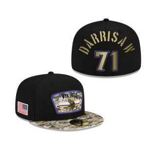 Men's Christian Darrisaw Minnesota Vikings Black Camo 2021 Salute To Service 59FIFTY Fitted Hat