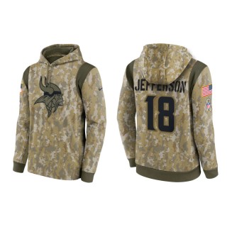 Men's Justin Jefferson Minnesota Vikings Camo 2021 Salute To Service Therma Hoodie