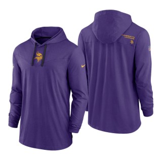 Minnesota Vikings Purple Sideline Performance Hoodie T-Shirt