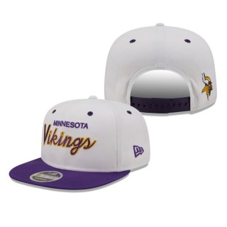 Minnesota Vikings White Purple Sparky Original 9FIFTY Snapback Hat