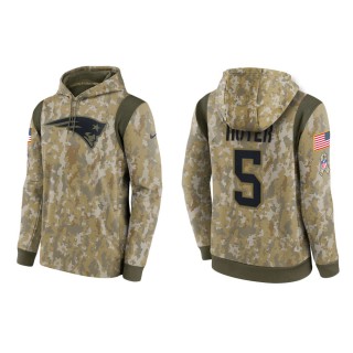Men's Brian Hoyer New England Patriots Camo 2021 Salute To Service Therma Hoodie