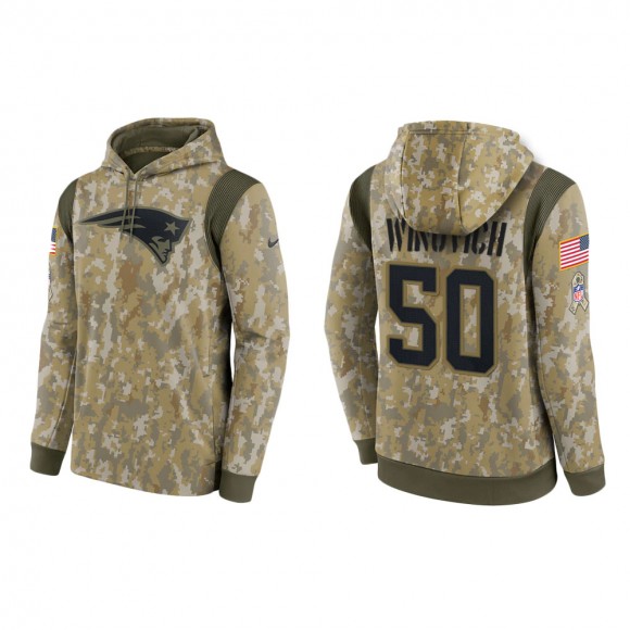 Men's Chase Winovich New England Patriots Camo 2021 Salute To Service Therma Hoodie