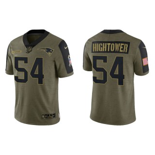 Men's Dont'a Hightower New England Patriots Olive 2021 Salute To Service Limited Jersey