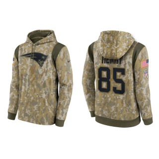 Men's Hunter Henry New England Patriots Camo 2021 Salute To Service Therma Hoodie