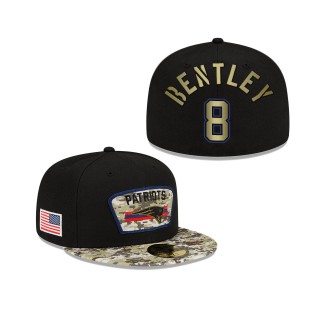 Men's Ja'Whaun Bentley New England Patriots Black Camo 2021 Salute To Service 59FIFTY Fitted Hat