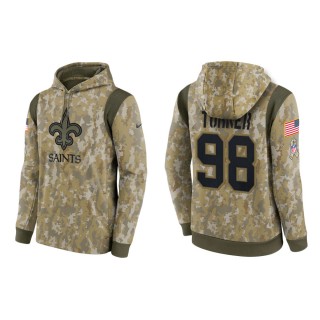 Men's Payton Turner New Orleans Saints Camo 2021 Salute To Service Therma Hoodie
