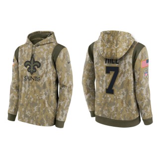 Men's Taysom Hill New Orleans Saints Camo 2021 Salute To Service Therma Hoodie