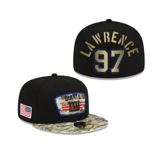 Men's Dexter Lawrence New York Giants Black Camo 2021 Salute To Service 59FIFTY Fitted Hat