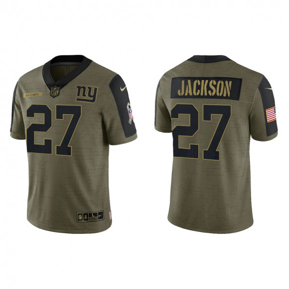 Men's Josh Jackson New York Giants Olive 2021 Salute To Service Limited Jersey