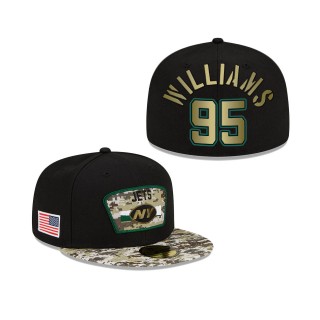 Men's Quinnen Williams New York Jets Black Camo 2021 Salute To Service 59FIFTY Fitted Hat