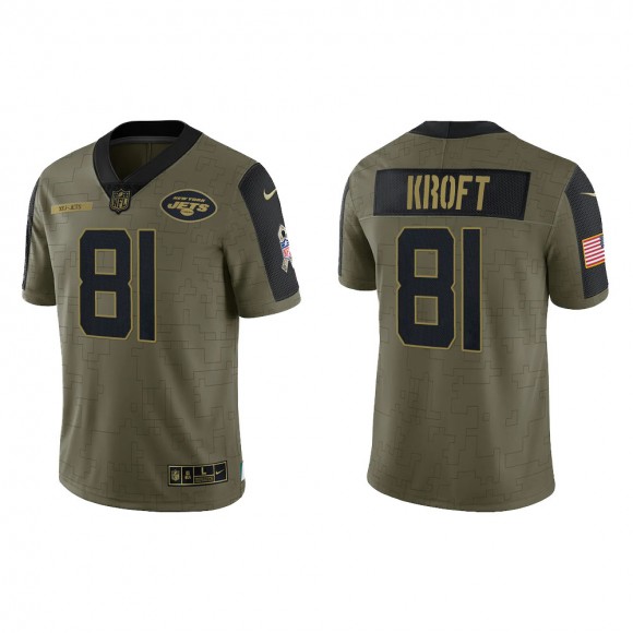 Men's Tyler Kroft New York Jets Olive 2021 Salute To Service Limited Jersey