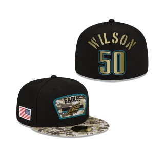 Men's Eric Wilson Philadelphia Eagles Black Camo 2021 Salute To Service 59FIFTY Fitted Hat