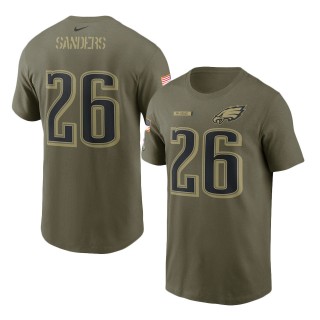 2021 Salute To Service Eagles Miles Sanders Camo Name & Number T-Shirt