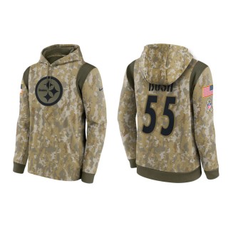 Men's Devin Bush Pittsburgh Steelers Camo 2021 Salute To Service Therma Hoodie