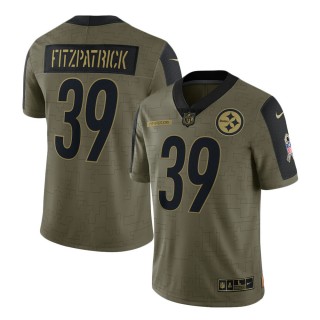 2021 Salute To Service Steelers Minkah Fitzpatrick Olive Limited Player Jersey
