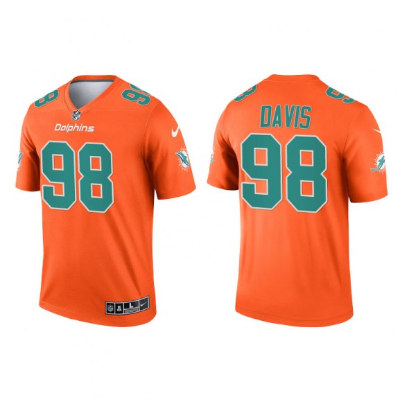 Raekwon Davis Orange 2021 Inverted Legend Dolphins Jersey