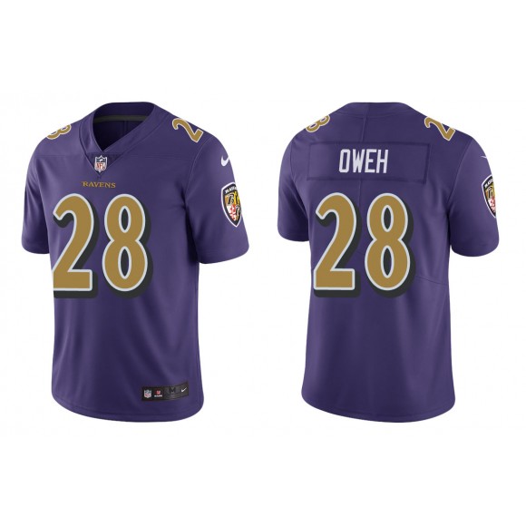 Men's Jayson Oweh Baltimore Ravens Purple Color Rush Limited Jersey