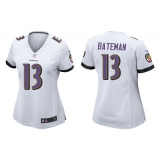 Women's Rashod Bateman Baltimore Ravens White 2021 NFL Draft Jersey