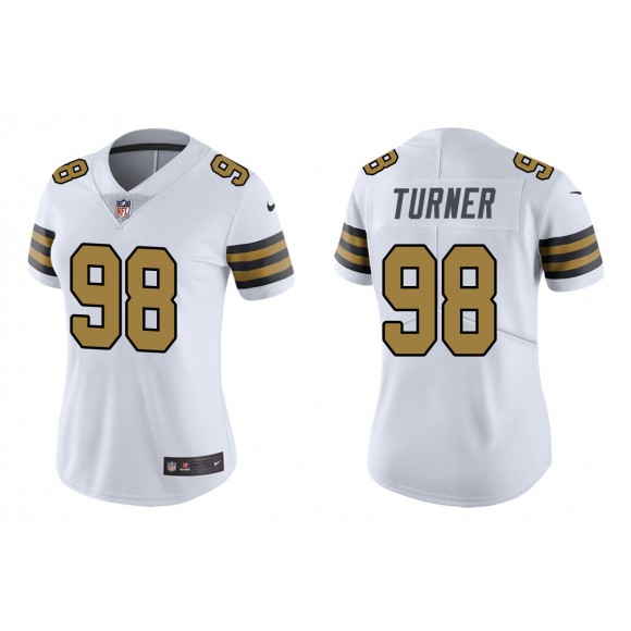 Women's Payton Turner New Orleans Saints White Color Rush Limited Jersey