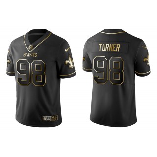 Men's Payton Turner New Orleans Saints Black Golden Edition Jersey