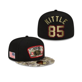 Men's George Kittle San Francisco 49ers Black Camo 2021 Salute To Service 59FIFTY Fitted Hat