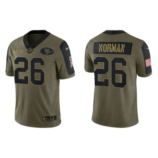Men's Josh Norman San Francisco 49ers Olive 2021 Salute To Service Limited Jersey