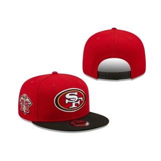 San Francisco 49ers New Era Scarlet Black 75th Anniversary Side Patch Two-Tone 9FIFTY Snapback Adjustable Hat