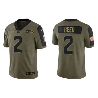 Men's D.J. Reed Seattle Seahawks Olive 2021 Salute To Service Limited Jersey