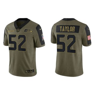 Men's Darrell Taylor Seattle Seahawks Olive 2021 Salute To Service Limited Jersey