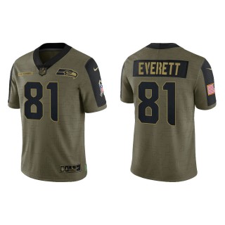 Men's Gerald Everett Seattle Seahawks Olive 2021 Salute To Service Limited Jersey