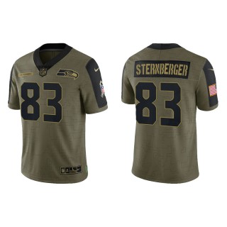 Men's Jace Sternberger Seattle Seahawks Olive 2021 Salute To Service Limited Jersey