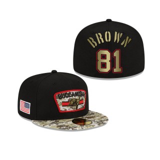 Men's Antonio Brown Tampa Bay Buccaneers Black Camo 2021 Salute To Service 59FIFTY Fitted Hat